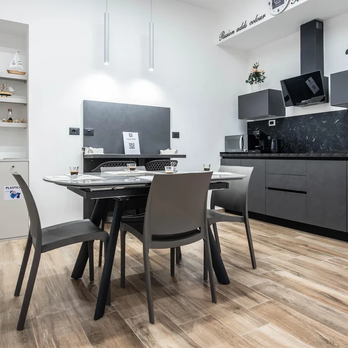 Cucina e zona pranzo condivisa